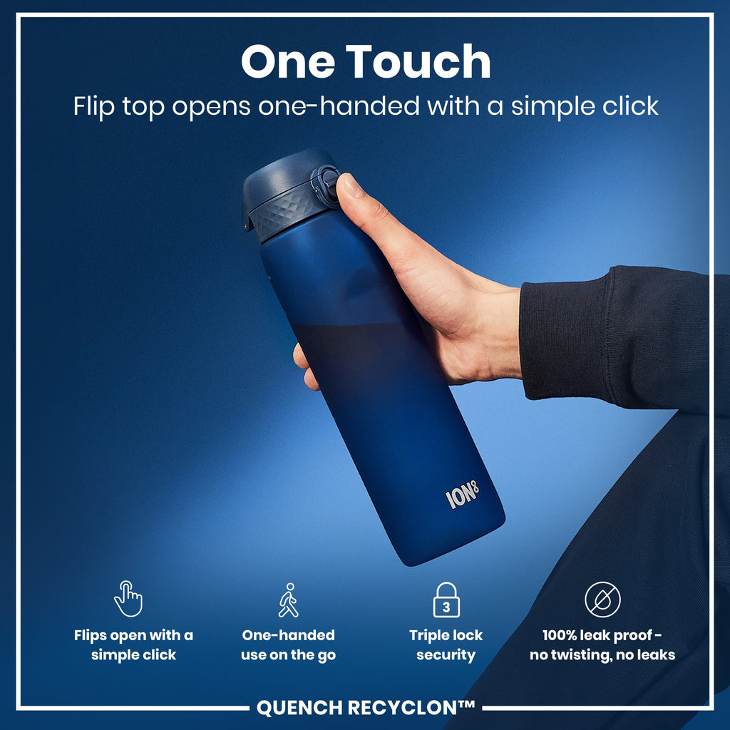 Leak Proof 1 litre Water Bottle, Recyclon, Navy, 1L