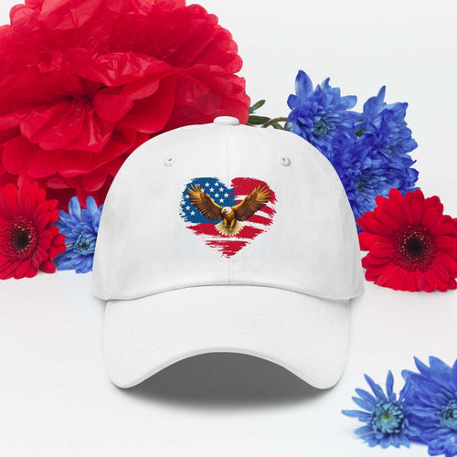 Green camo low-profile dad hat with adjustable strap and curved visor