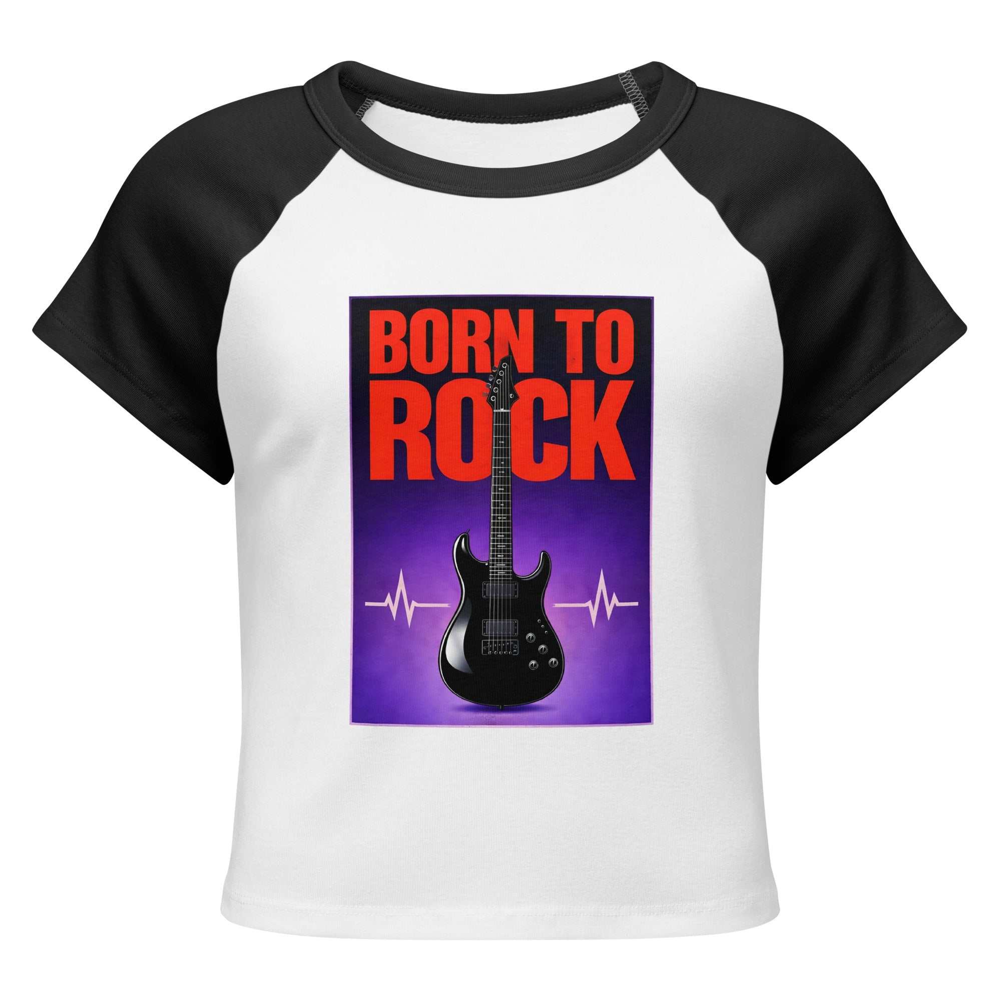 Women’s micro rib raglan baby tee with fitted cut and contrast sleeves