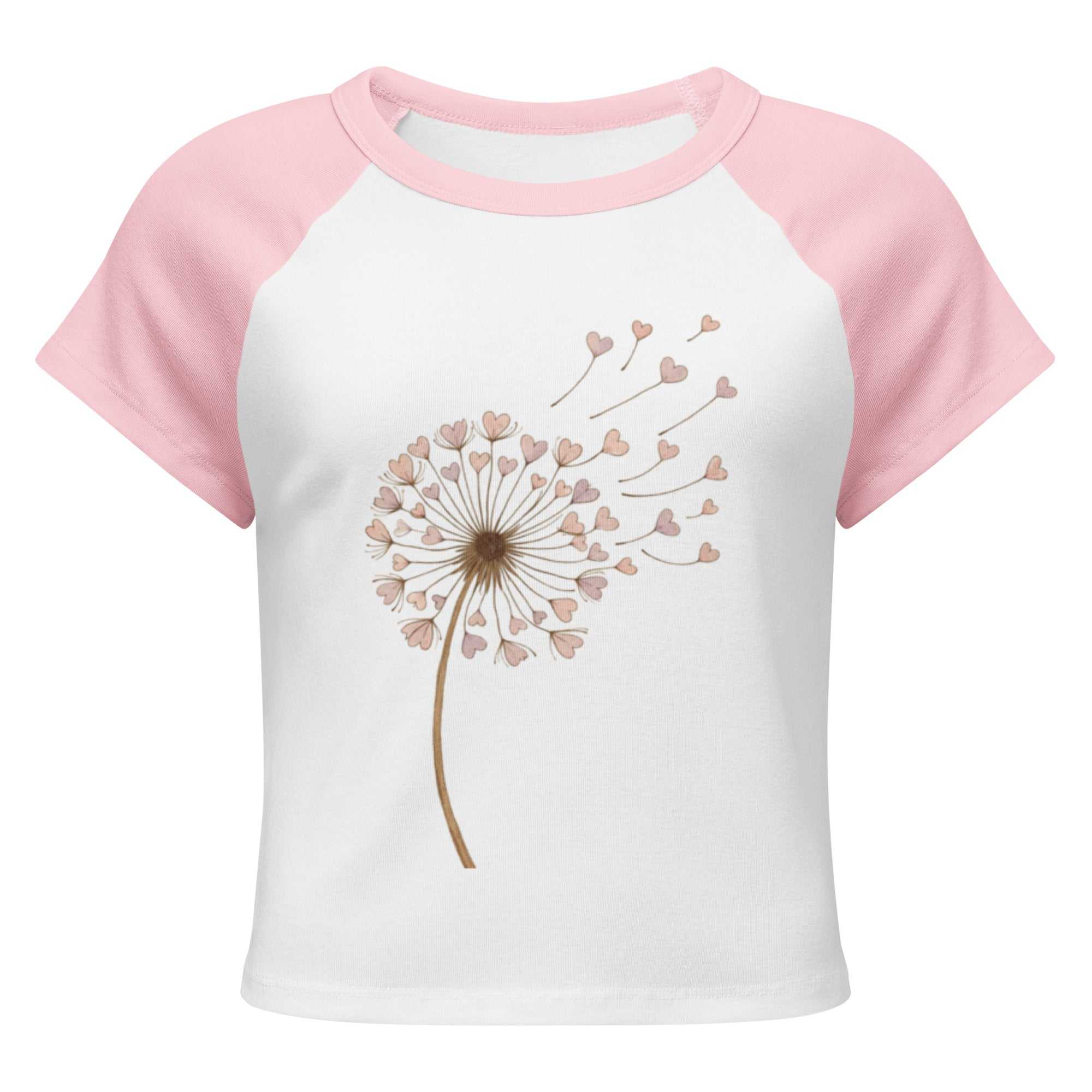Women’s micro rib raglan baby tee with contrast sleeves and fitted cut